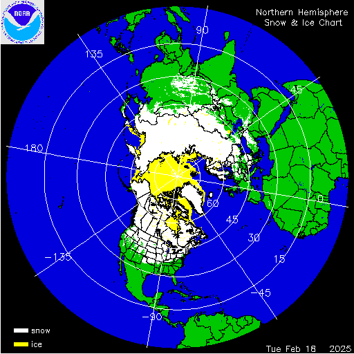 Yesterday Northern Hemisphere Snow & Ice Chart