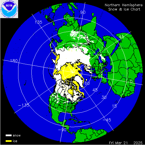 Yesterday Northern Hemisphere Snow & Ice Chart