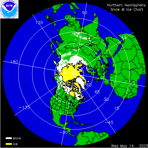Yesterday Northern Hemisphere Snow & Ice Chart