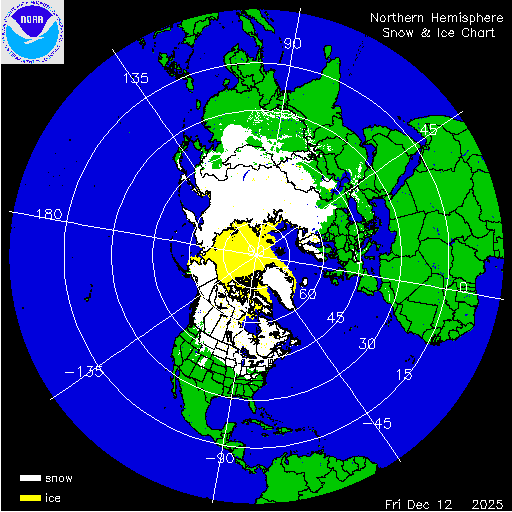 Yesterday Northern Hemisphere Snow & Ice Chart