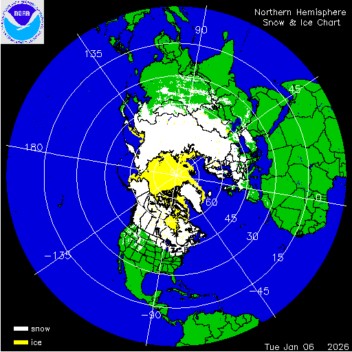 Yesterday Northern Hemisphere Snow & Ice Chart