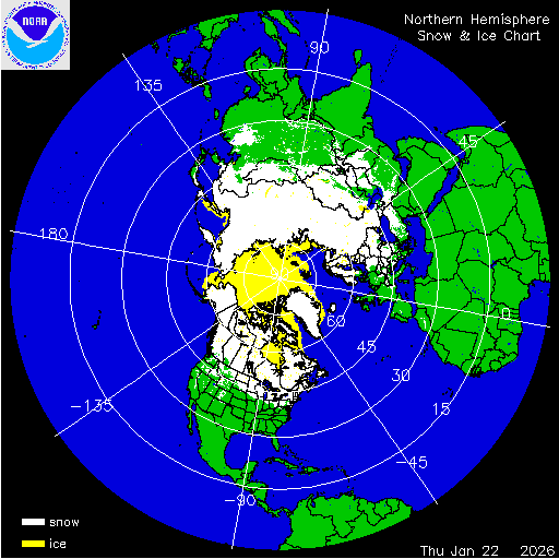 Yesterday Northern Hemisphere Snow & Ice Chart