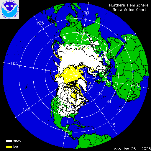 Yesterday Northern Hemisphere Snow & Ice Chart