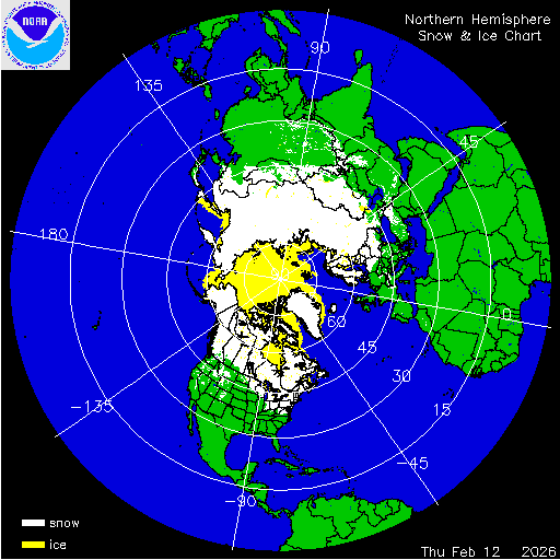Yesterday Northern Hemisphere Snow & Ice Chart