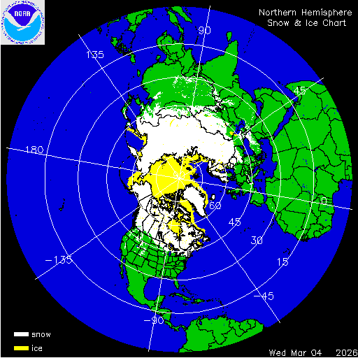 Yesterday Northern Hemisphere Snow & Ice Chart