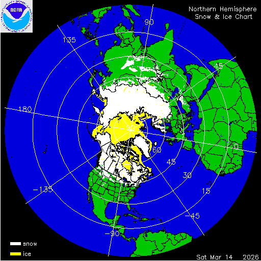 Yesterday Northern Hemisphere Snow & Ice Chart