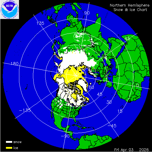 Yesterday Northern Hemisphere Snow & Ice Chart