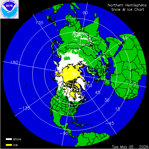 Yesterday Northern Hemisphere Snow & Ice Chart