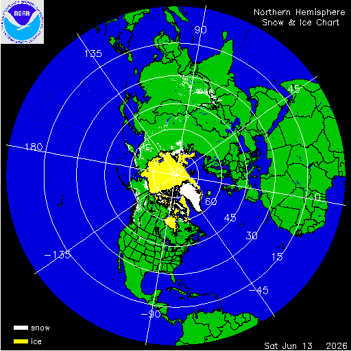 Yesterday Northern Hemisphere Snow & Ice Chart