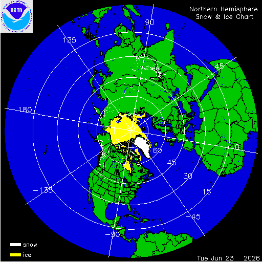 Yesterday Northern Hemisphere Snow & Ice Chart