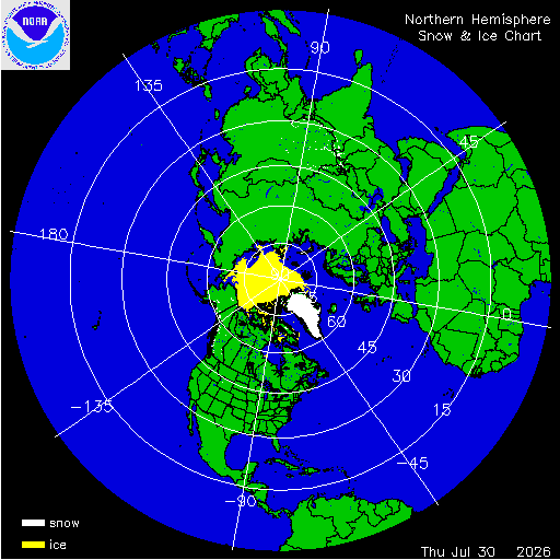 Yesterday Northern Hemisphere Snow & Ice Chart