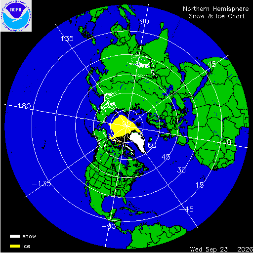 Yesterday Northern Hemisphere Snow & Ice Chart