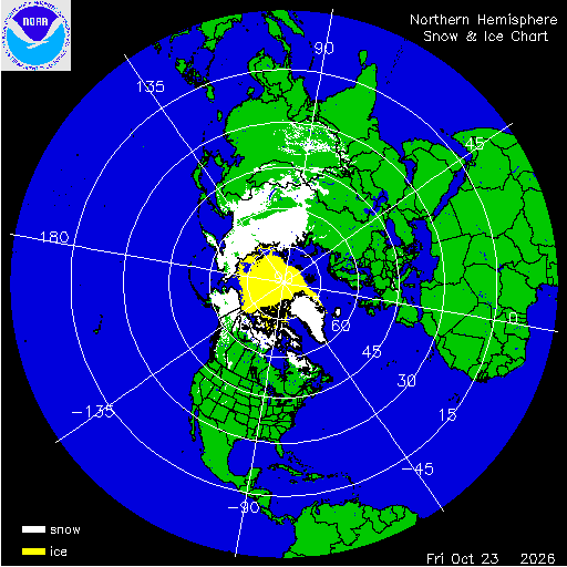Yesterday Northern Hemisphere Snow & Ice Chart