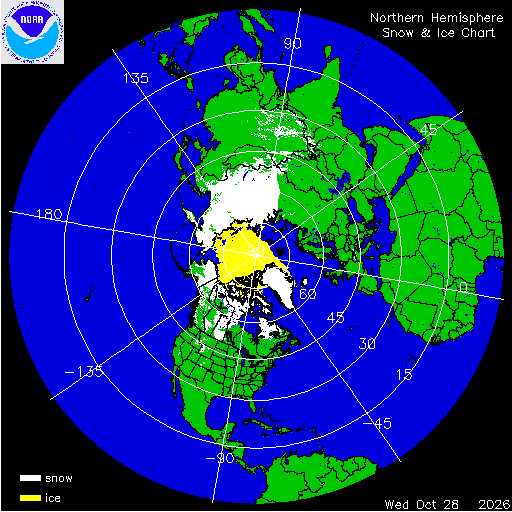 Yesterday Northern Hemisphere Snow & Ice Chart
