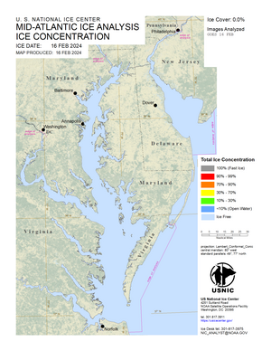 Thumbnail image of most recent 
             Mid-Atlantic ice chart