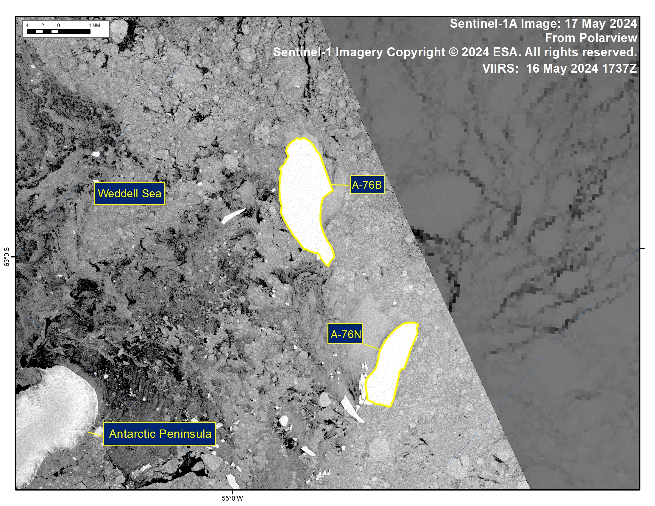 Sentinel-1A image of A-76N